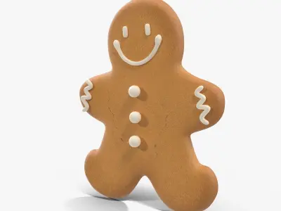 Gingerbread Cookie 4 Low-poly 3D model