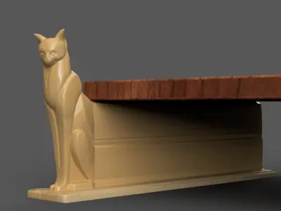 Cat Monitor Riser 3D STL File for Desk Decoration 3D print model