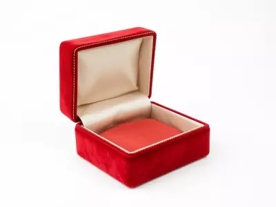Elegant Red Velvet Jewelry Box model pack Low-poly 3D model