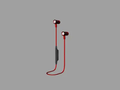 Wireless Sport red Bluetooth headset  3D print model