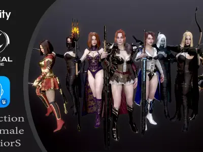 Female WarriorS 3D Model Collection