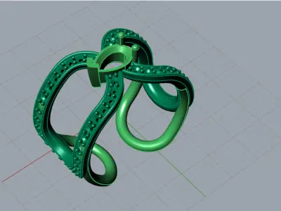 Luxury two-tone bridal ring with ruby model jr00117 3D print model