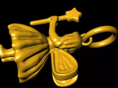 Kids fairy pendant charms - one inch pendant 3D print model