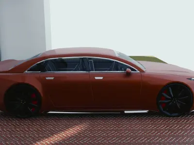 BLENDER EEVEE Brandless Mid Size 4 door sedan Low-poly 3D model