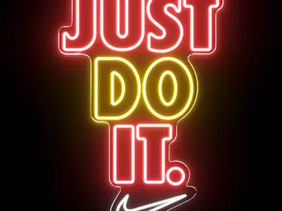 Just Do It Nike Neon Sign 3D model