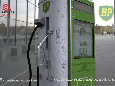  OLD BP GASOLINE PUMP DESIGN Low-poly 3D model