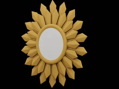 Flowered Mirror Design  Low-poly 3D model
