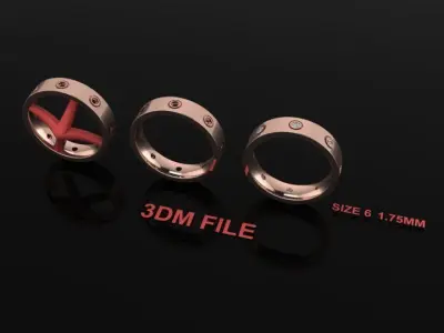 Infinity Diamond Box Band Ring Engagement Fashion Size6 3D print model