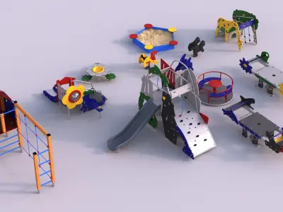 Modern playground 5 3D model