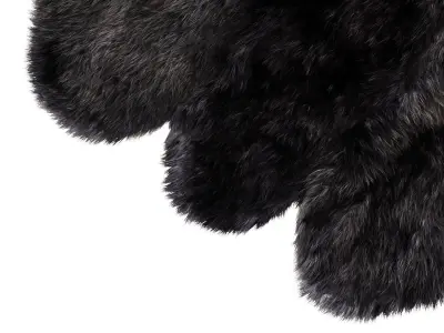 Sheepskin Area Rug Gray 3D model