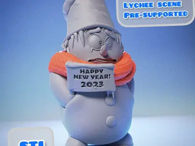 3D printable snowman  3D print model