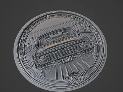 Car Pendant Medallion 3D print model 13