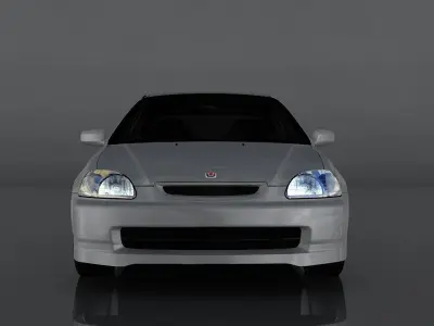 Honda Civic 1997  Low-poly 3D model