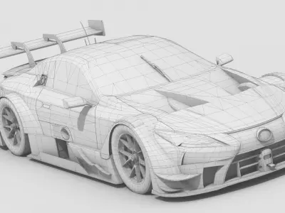 Lexus LC500 SuperGT JGTC Low-poly 3D model