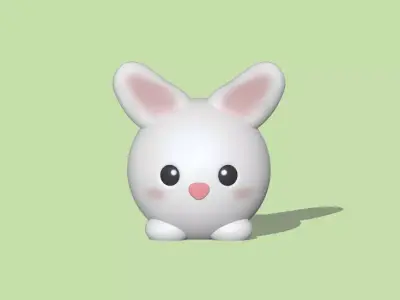 Cute Round Rabbit  3D print model