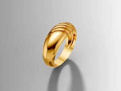 Golden Groove Ring 3D print model