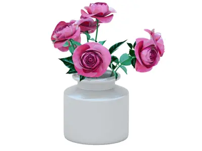 Vase with Roses 3D model