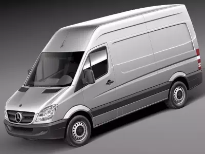  Mercedes Sprinter II Van Short High 3D model