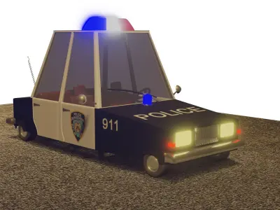 police car 3D model 2