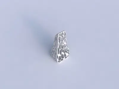 Vase top bent rectangle with twisted organic lattice 3D print model