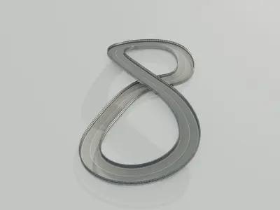 Track letter s Low-poly 3D model