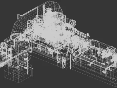 SCI FI turbine generator Low-poly 3D model