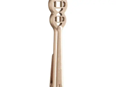 Polished Solid Aluminium Carpet Clip Stair Holder Pair 3D model