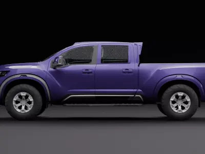 Nissan 4x4 Car Metallic Night Blue Low-poly 3D model