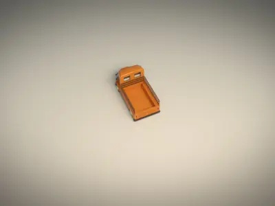 Low Poly Pickup Van 02 Low-poly 3D model