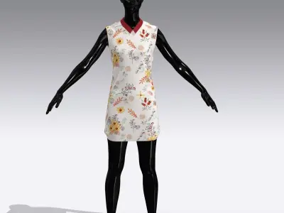 Woman Cloth Dress Low-poly 3D model shop