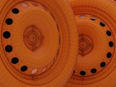 Car steel wheels with LODs Low-poly 3D model