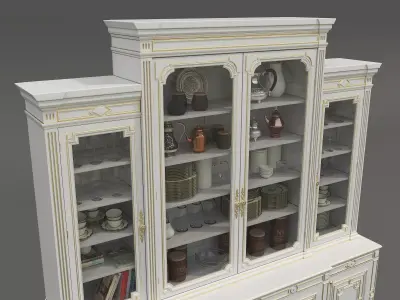Classic Display Cabinet and Decoration 14 3D model