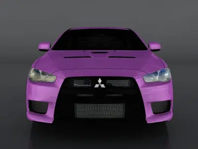 Mitsubishi Lancer Evolution X Low-poly 3D model