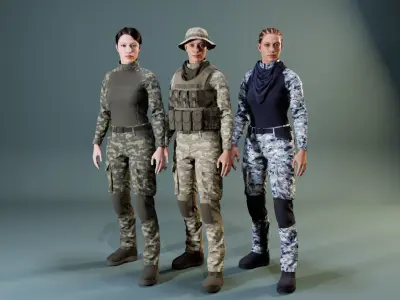 Tactical Clothing Vol 1 For MetaHuman - Game Ready - Rigged Low-poly 3D model