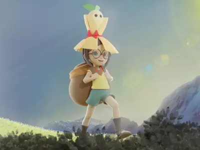 Cartoon Game character Low-poly 3D model