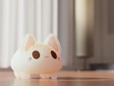 Hover Kitty VRCHAT READY Black and White  Low-poly 3D model