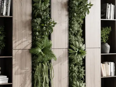 cabinet furniture of houseplants indoor With decor 03 Low-poly 3D model