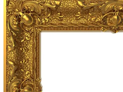 Carved Picture Frame 3D model 4