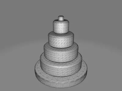 Rainbow tower toy Free low-poly 3D model