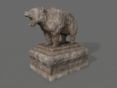 Bear Statue 4 Low-poly 3D model