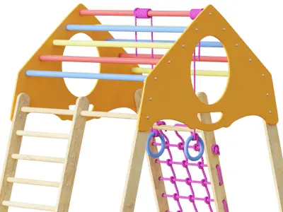 Childrens sports bunk BambinoWood 3D model