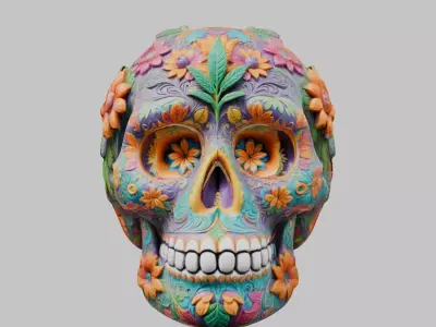 Sugar Skull Calavera 3D Model Low-poly 3D model