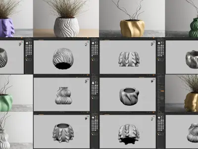 20 vase pot 3d print pack collection