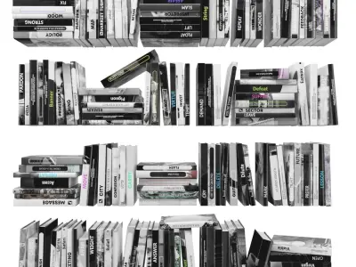 Books 150 pieces 2-3-5 Low-poly 3D model