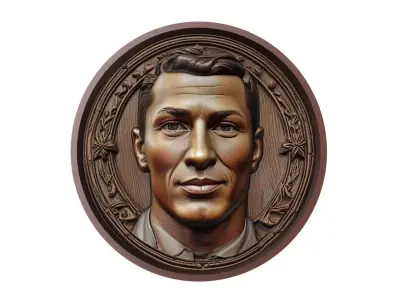 Cristiano Ronaldo Footballer Medallion 3D print model