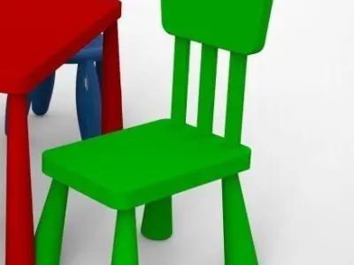 MAMMUT childrens chair and table 3D model