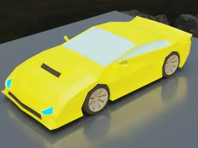 Car Low Poly paper Low-poly 3D model