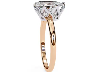 Solitaire Pear Diamond ring for Engagement  3D print model