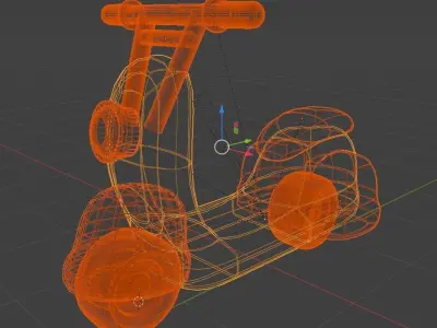 Stylised Moped Vehicle Low-poly 3D model