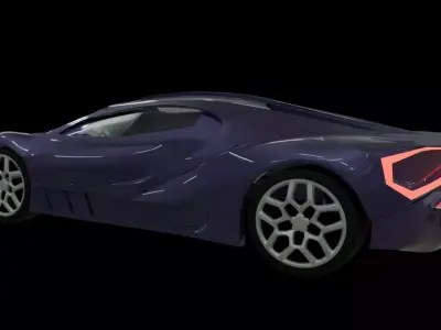 Simple Bugatti car - exterior only 3D model